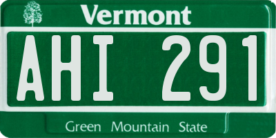 VT license plate AHI291