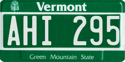 VT license plate AHI295