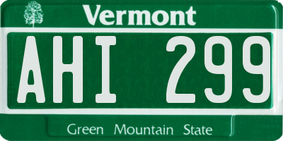 VT license plate AHI299