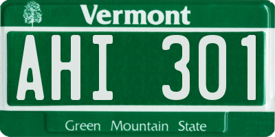 VT license plate AHI301
