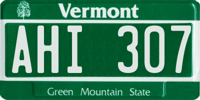 VT license plate AHI307