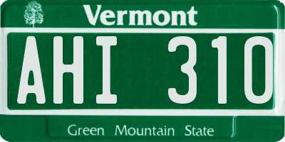 VT license plate AHI310