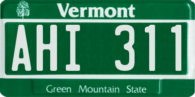 VT license plate AHI311