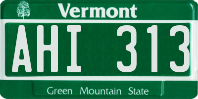 VT license plate AHI313
