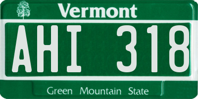 VT license plate AHI318