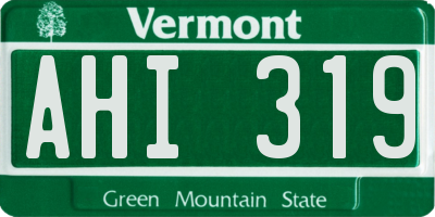 VT license plate AHI319