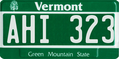 VT license plate AHI323