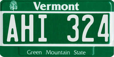VT license plate AHI324