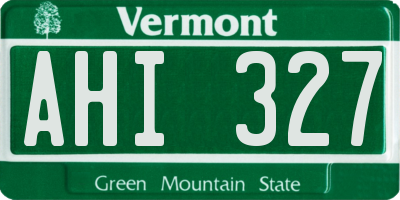 VT license plate AHI327