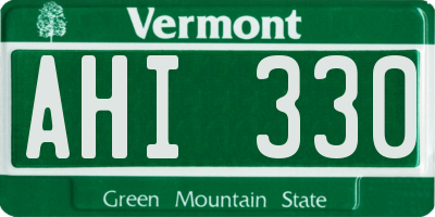 VT license plate AHI330