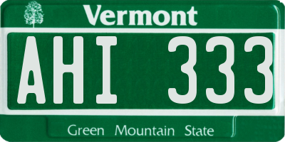 VT license plate AHI333