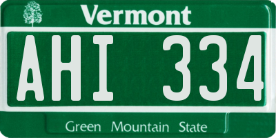 VT license plate AHI334