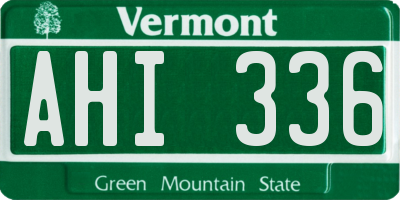 VT license plate AHI336