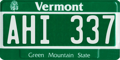 VT license plate AHI337