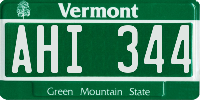 VT license plate AHI344
