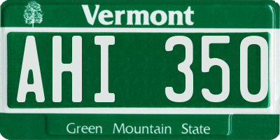 VT license plate AHI350