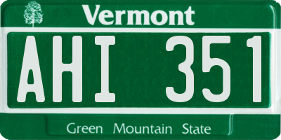 VT license plate AHI351