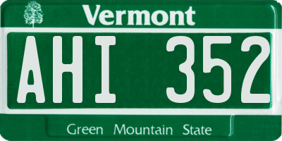 VT license plate AHI352