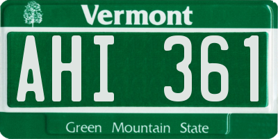 VT license plate AHI361