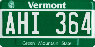 VT license plate AHI364