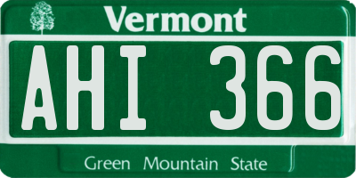 VT license plate AHI366