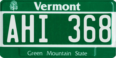 VT license plate AHI368