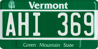 VT license plate AHI369