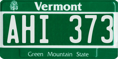 VT license plate AHI373