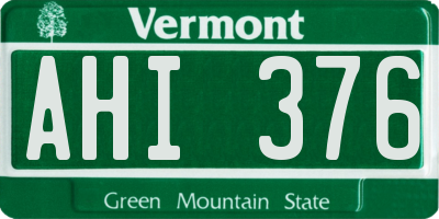 VT license plate AHI376