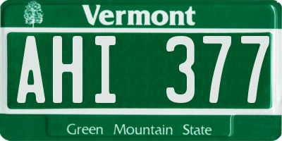 VT license plate AHI377