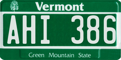 VT license plate AHI386