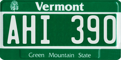 VT license plate AHI390