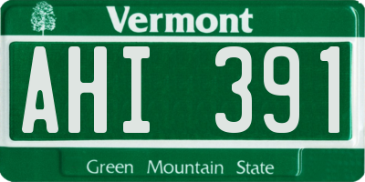 VT license plate AHI391