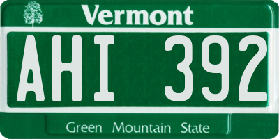 VT license plate AHI392