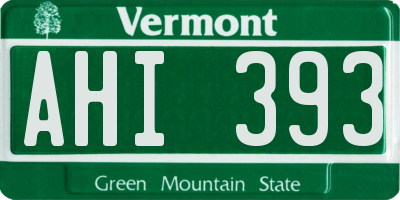 VT license plate AHI393