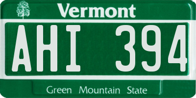 VT license plate AHI394