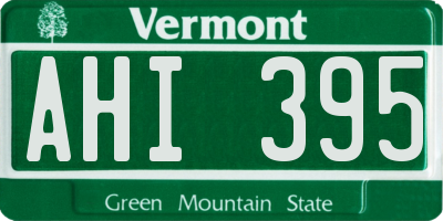 VT license plate AHI395