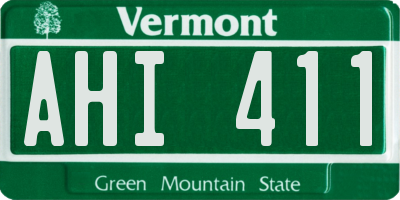 VT license plate AHI411