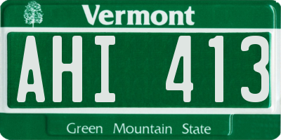 VT license plate AHI413