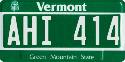 VT license plate AHI414