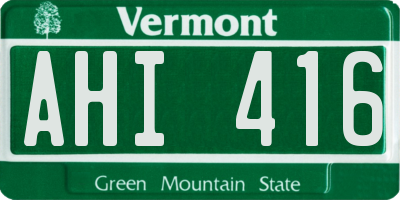 VT license plate AHI416