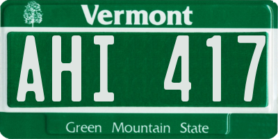 VT license plate AHI417