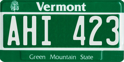 VT license plate AHI423