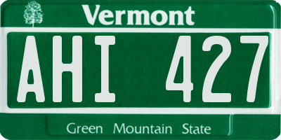 VT license plate AHI427