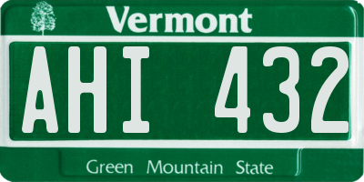 VT license plate AHI432