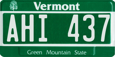 VT license plate AHI437