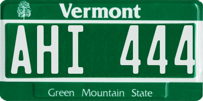 VT license plate AHI444