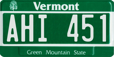 VT license plate AHI451