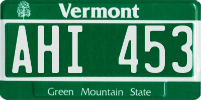VT license plate AHI453