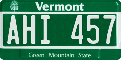 VT license plate AHI457